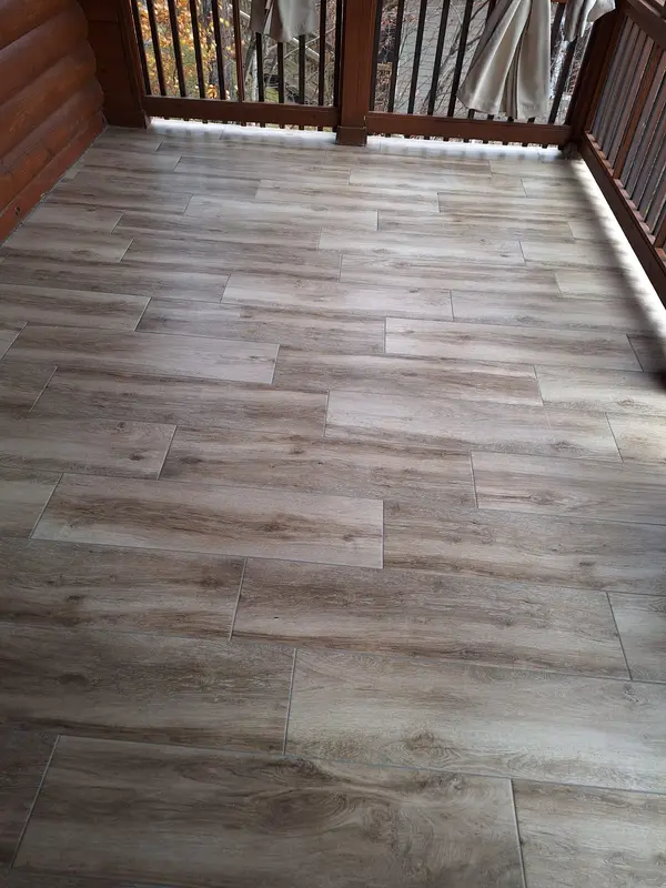 Freshly installed luxury vinyl plank flooring by Kings Mountain Tile